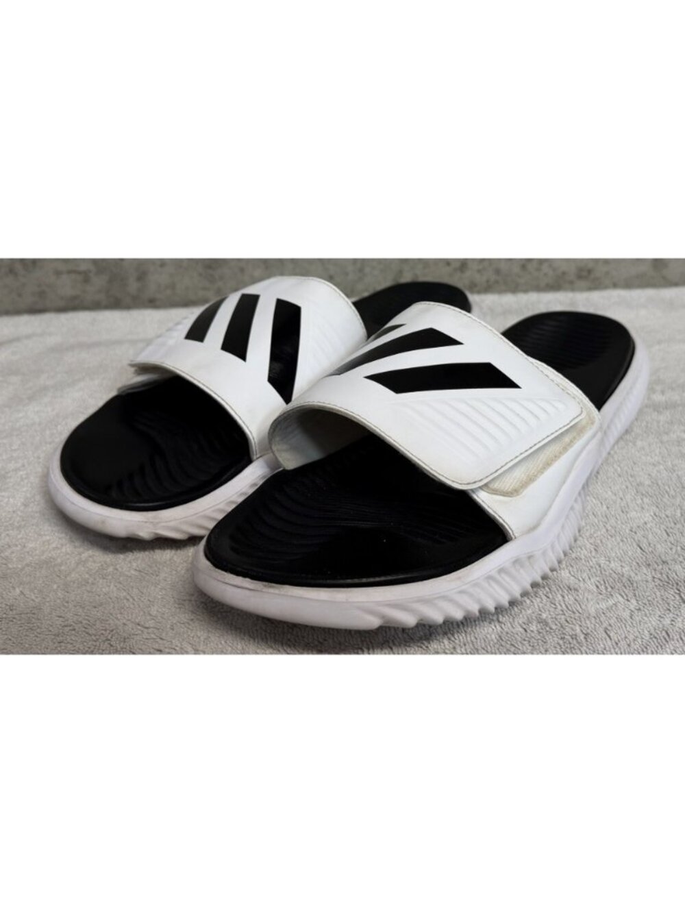 Adidas White Black Alphabounce Slide 2 Men’s 13 Basketball Sports Sandal FX1326